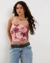 image of Peggy Bandeau Top in Watercolour Floral Blush