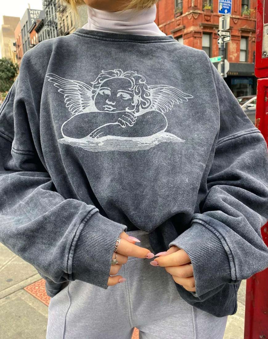 Mega Yacht Hoodie All Embroidered XL Gray Washed Grey