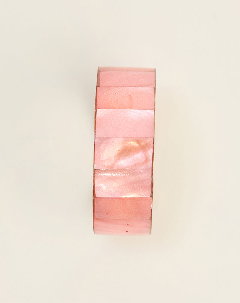 Pink Resin and Brass Bracelet