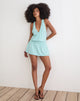 Image of Pippa Plunge Wrap Mini Dress in Aqua