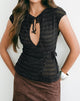 Image of Porsha Keyhole Top in Shimmer Mesh Knit Black