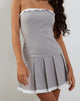 Image of Pramuda Bandeau Mini Dress in Light Grey