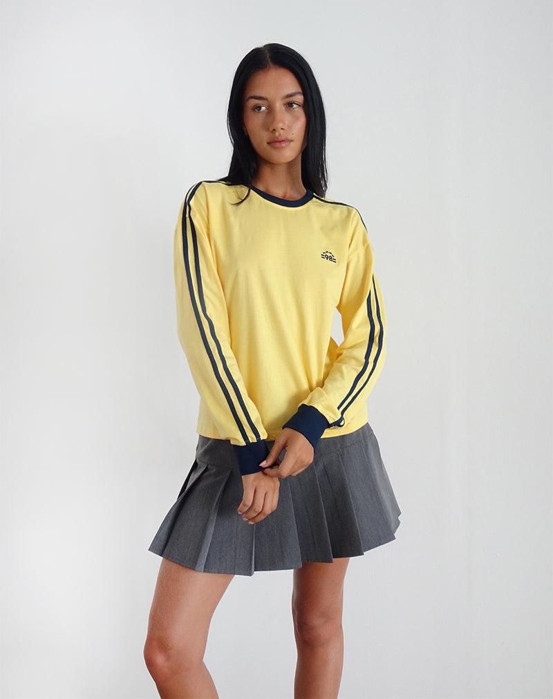 Image of Prata Long Sleeve Top in Lemonade with Navy Binding