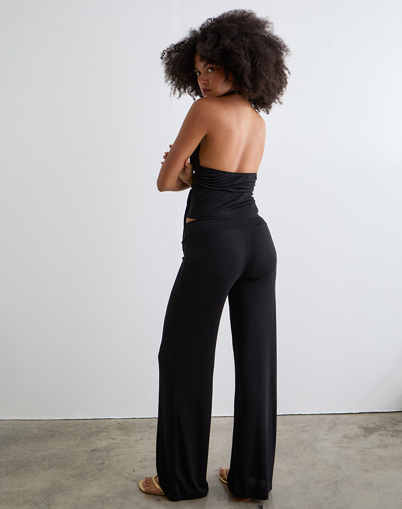 Image of Donata Trouser in Black with Belt