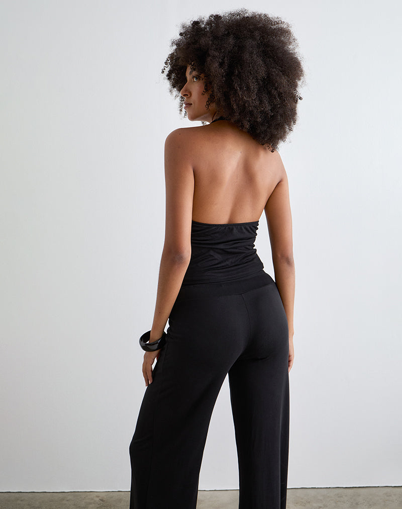 Immagine di Prilla Halter Top in Cupro Nero