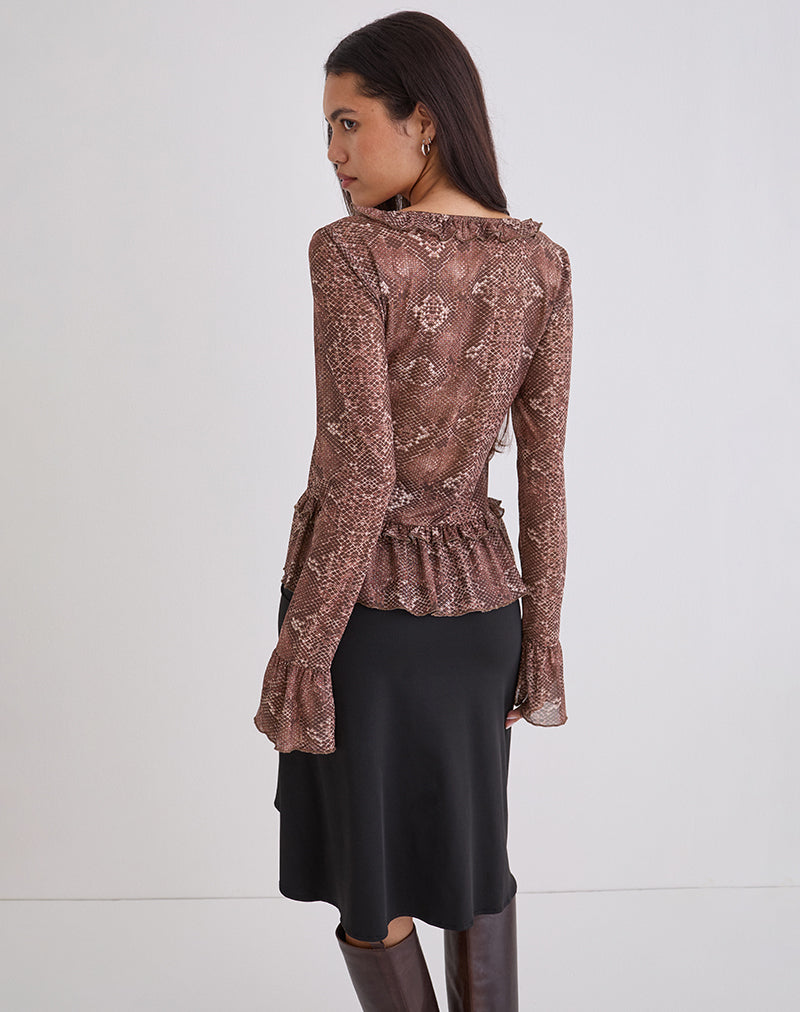 Image of Primrose Long Sleeve Top in Oversized Snake Skin
