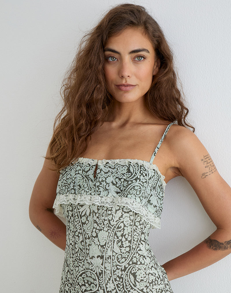 Image of Quilla Maxi Dress in Bloom Paisley Pale Blue