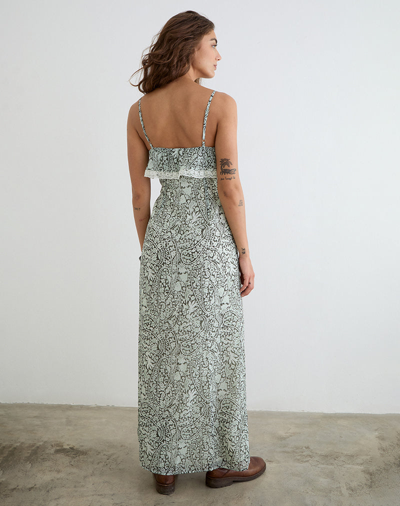 Image of Quilla Maxi Dress in Bloom Paisley Pale Blue
