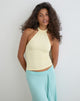 Image of Raceline Halterneck Top in Rayon Jersey Lemon