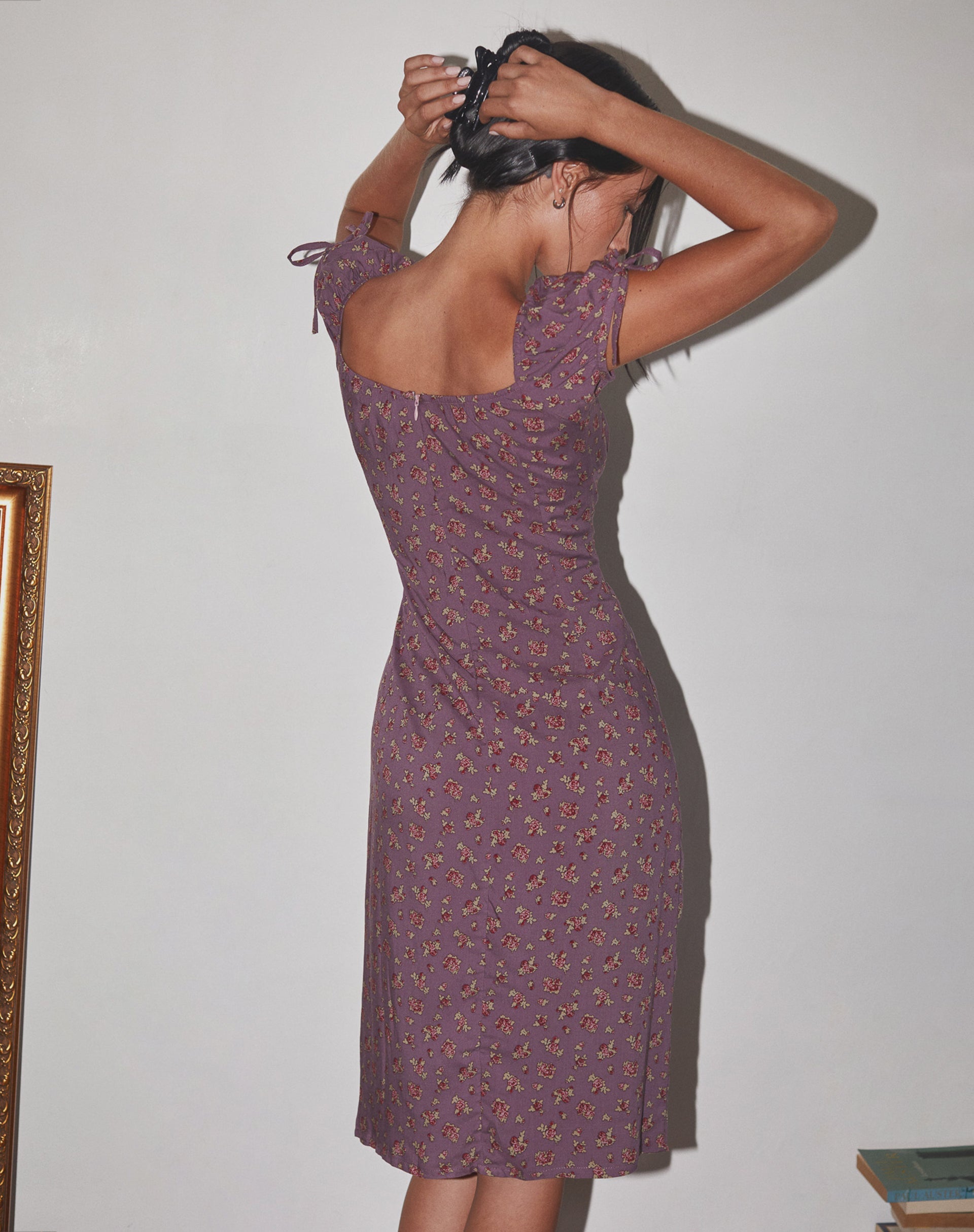 Deep purple midi on sale dress