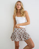 Image of Raffita Mini Skirt in Angled Check Brown