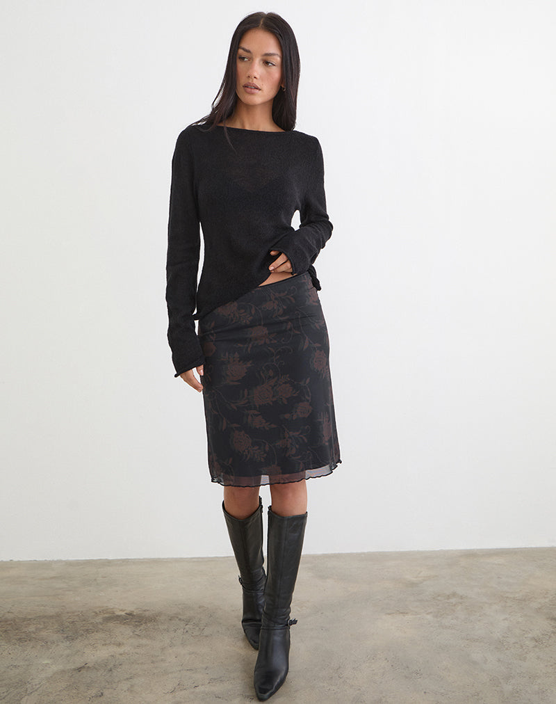 Image of Rajhu Midi Skirt in Dynamic Rose