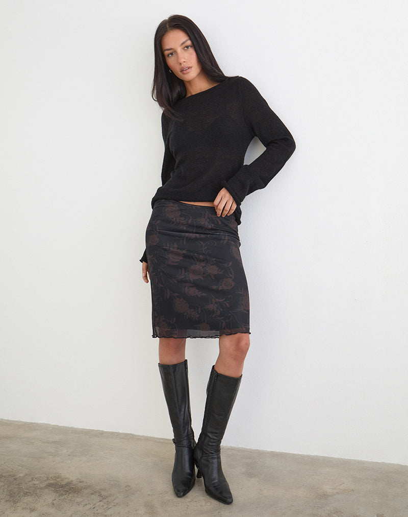 Image of Rajhu Midi Skirt in Dynamic Rose