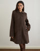 Image of Rakai Pea Coat in Chocolate Wool