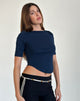 Image of Ralda Curved Jersey Tee in Navy