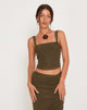 Image of Raline Vest Top in Mesh Dark Olive