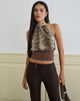 Image of Rania Top in Chiffon Wild Animal Align Brown