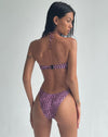 Image of Raqui Bikini Top in Purple Irregular Polka