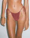 Image of Leyna Beaded Bikini Bottom in Burgundy