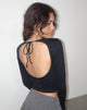 Image of Ratmi Long Sleeve Open Back Top in Black