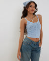 Image of Reagan Pointelle Knit Cami Top in Baby Blue