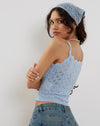 Image of Reagan Pointelle Knit Cami Top in Baby Blue