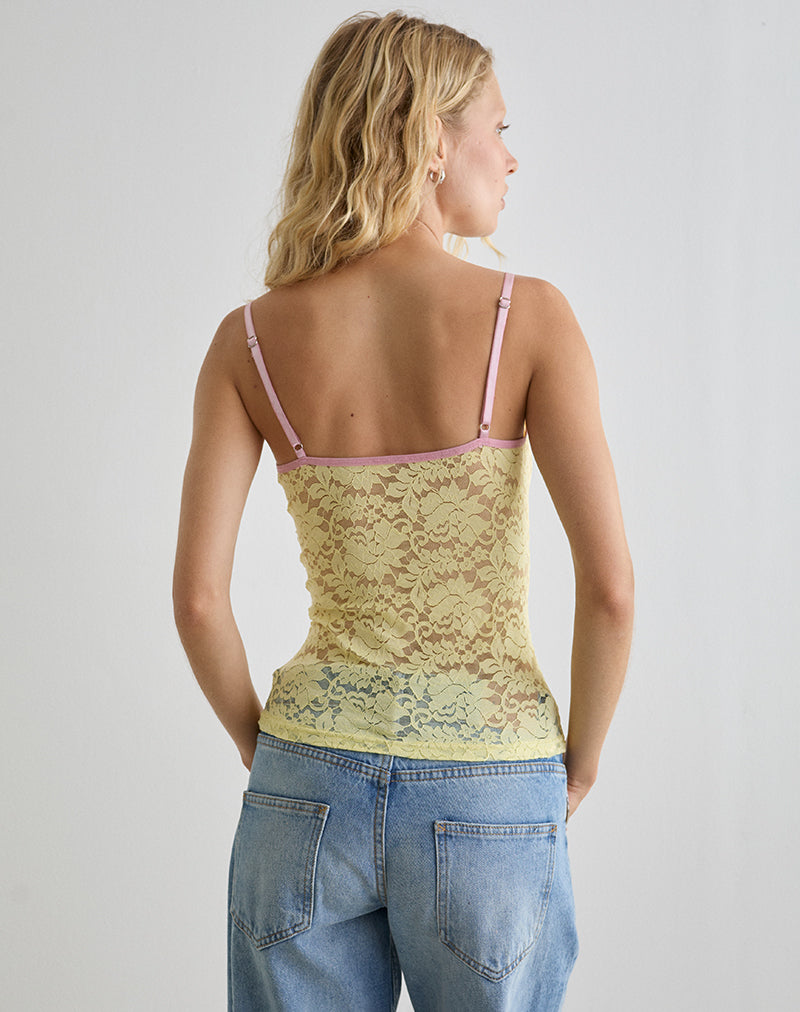 Yellow Lace Cami Top | Redum – motelrocks-com-eur