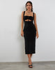 Image of Reina Cut Out Bodycon Midi Dress in Black