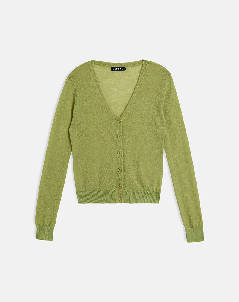 Image of Renisa Cardigan in Sheer Knit Green