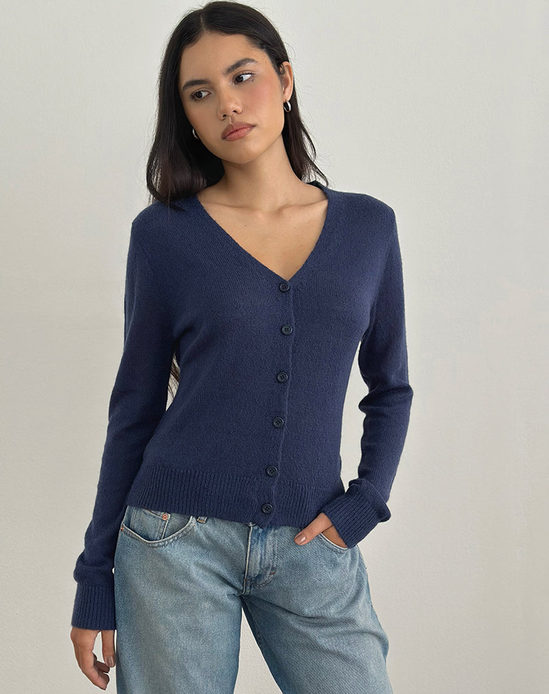 Image of Renisa Cardigan in Sheer Knit Navy