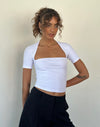 Image of Requa Short Sleeve Square Neck Top in White