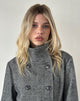 Image of Resari Double Breasted Coat in Tweed Black and White