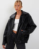 Image of Cavita Jacket in Black with Grey Top Stitch