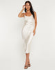 Image of Palasha Midi Dress in Satin Ivory