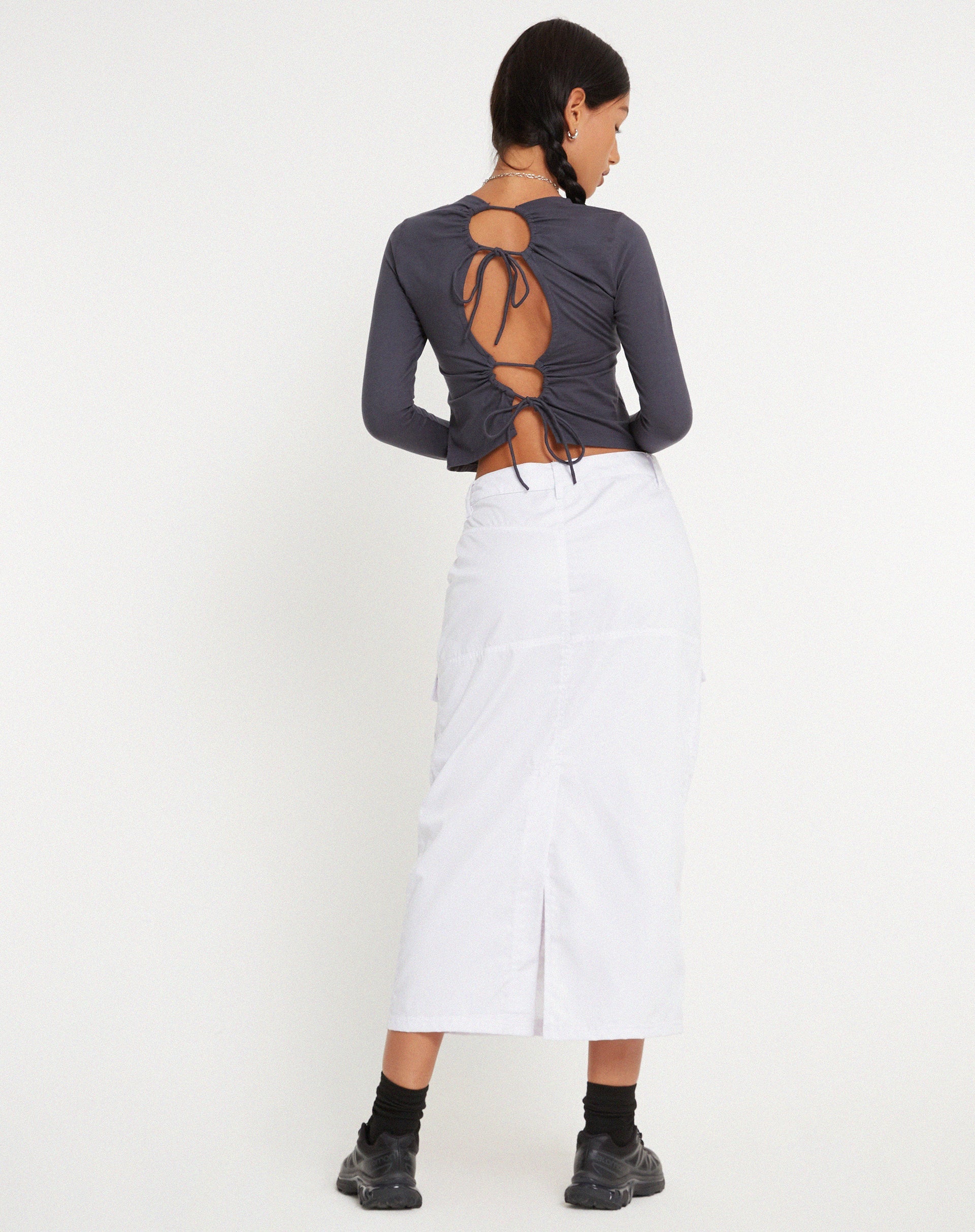 Image of Widya Cargo Maxi Skirt in White