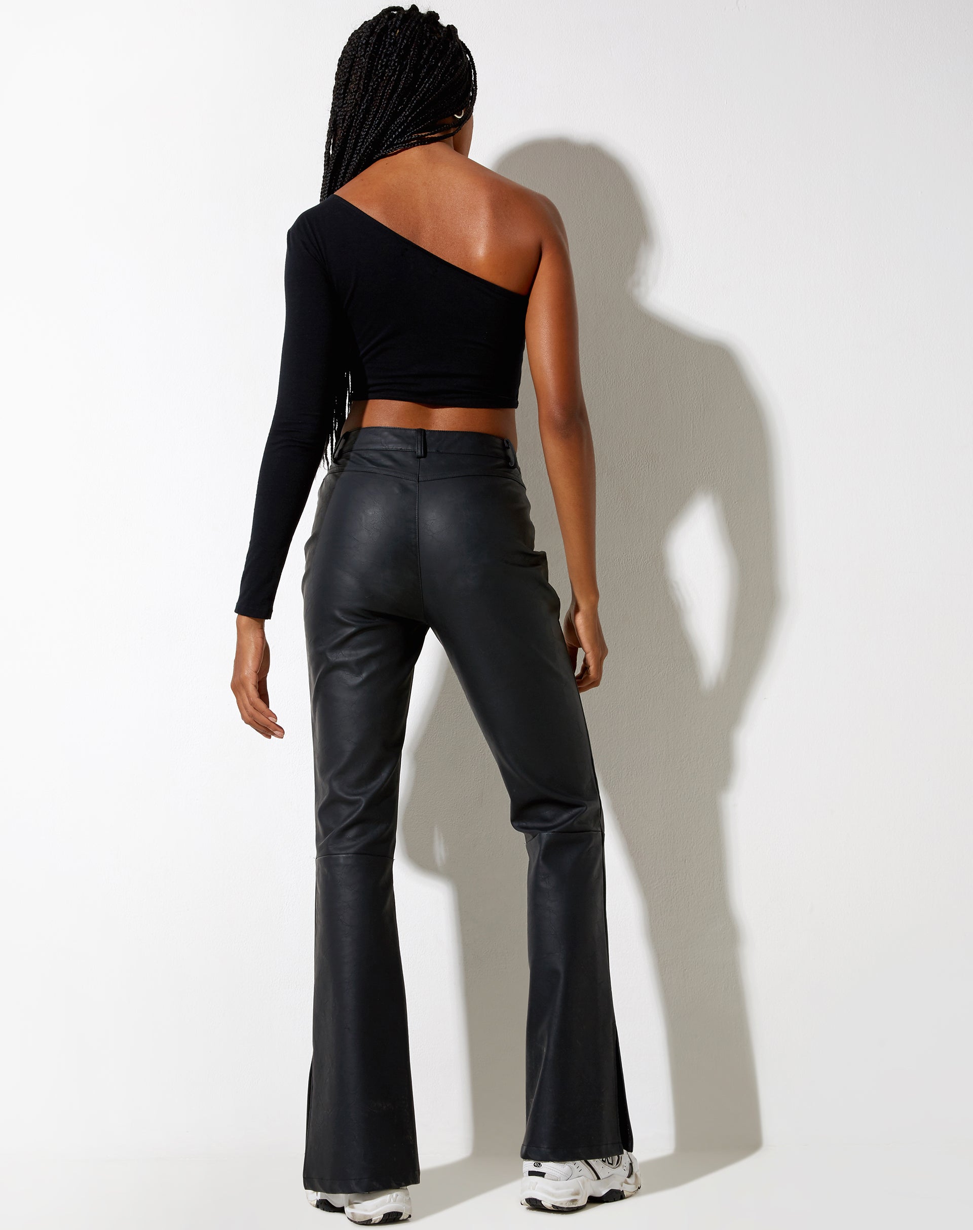 Image of Zolen Flare Trouser in Pu Matte Black