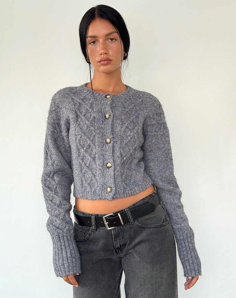 Rigel Cardigan in Cable Knit Grey