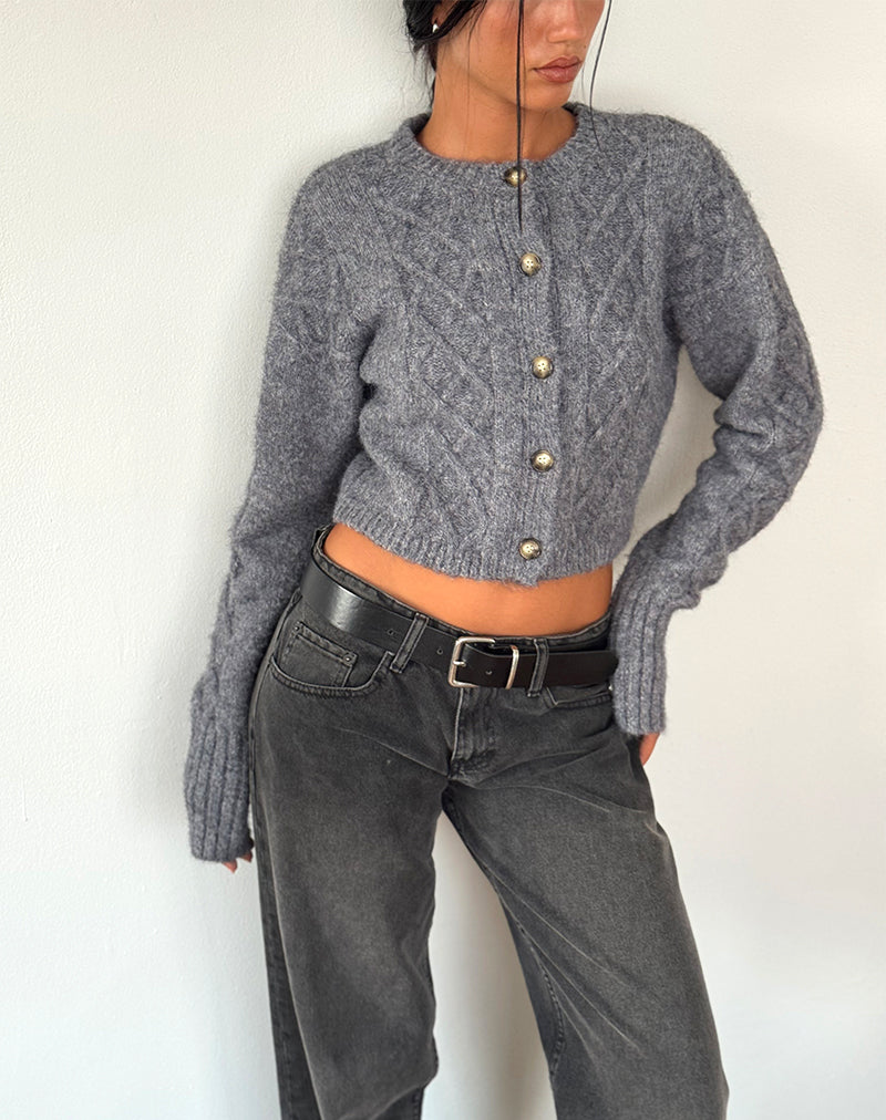 Image of Rigel Cardigan in Cable Knit Grey