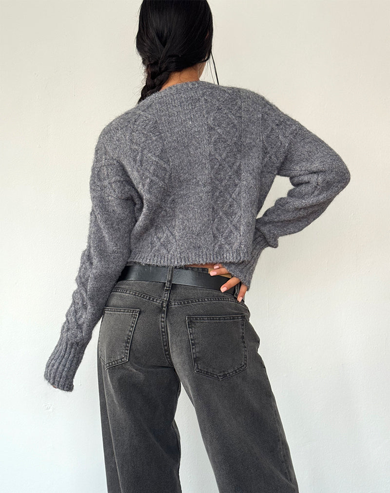 Image of Rigel Cardigan in Cable Knit Grey