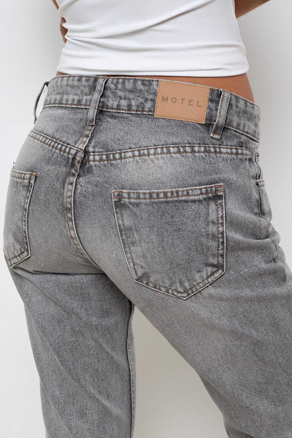 Image of Rigid Low Rise Flare Jeans in Grey Wash