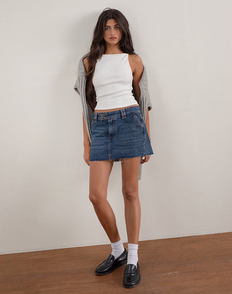 Blue Heritage Denim Micro Skirt | Rigid – motelrocks-com-eur
