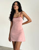 Image of Riniko Mini Dress in Pink Lady with Adrenaline Red Binding
