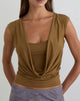 Bild des Rinsha Cowl Top in Cupro Dunkelgelb