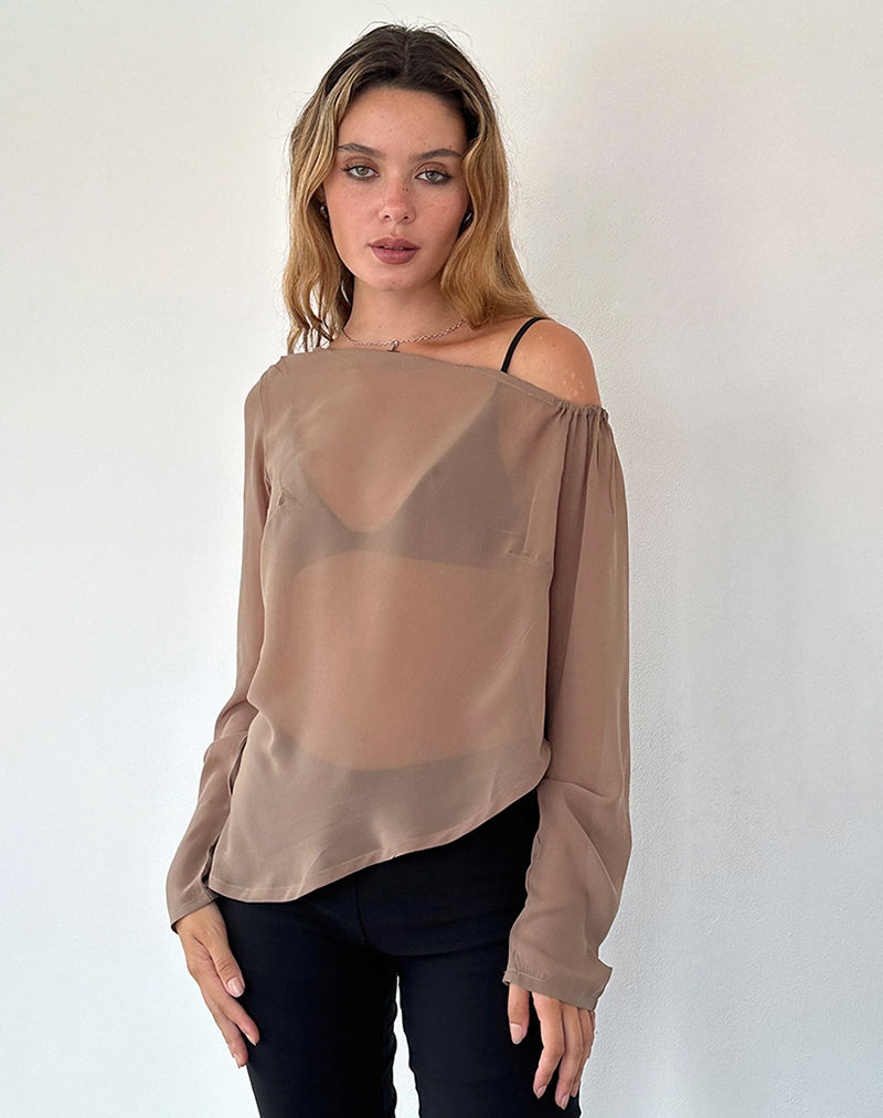 Riot Top in Chiffon Light Brown