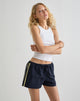 Image of Riu Runner Short in Navy with Yellow Stripe