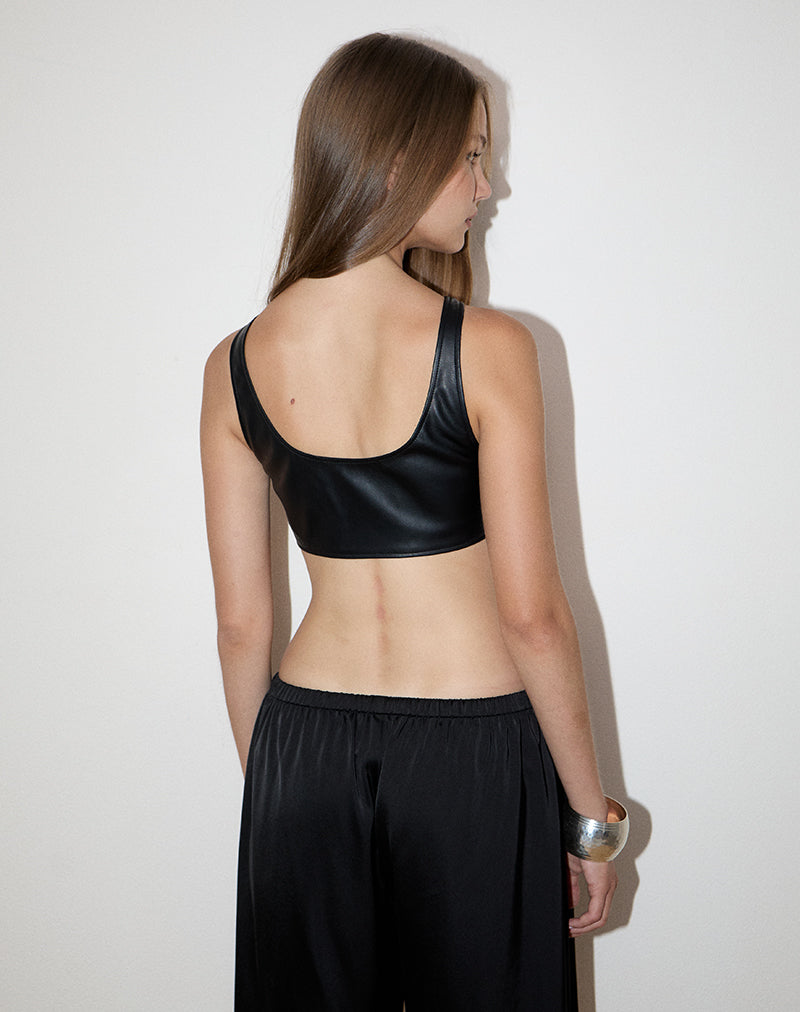 Image of Rivy Bralette in PU Black