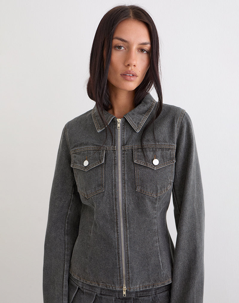 Rohana Jacket in Denim Grey Wash