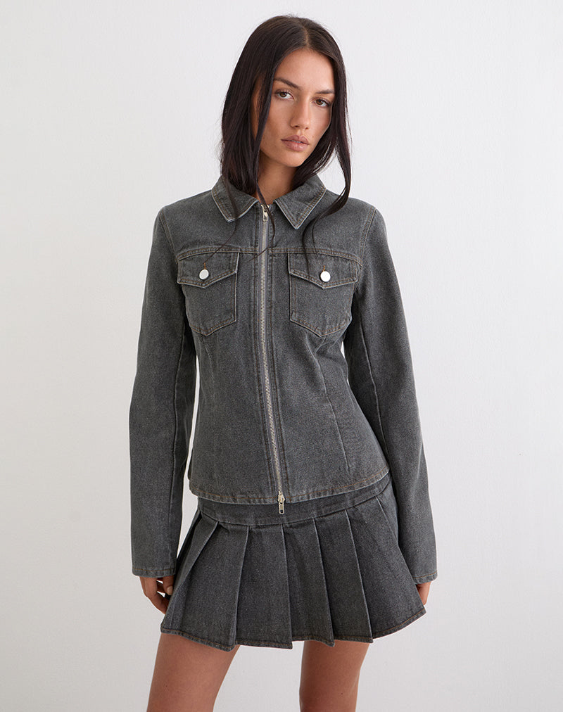 Image of Rohana Jacket in Denim Grey Wash