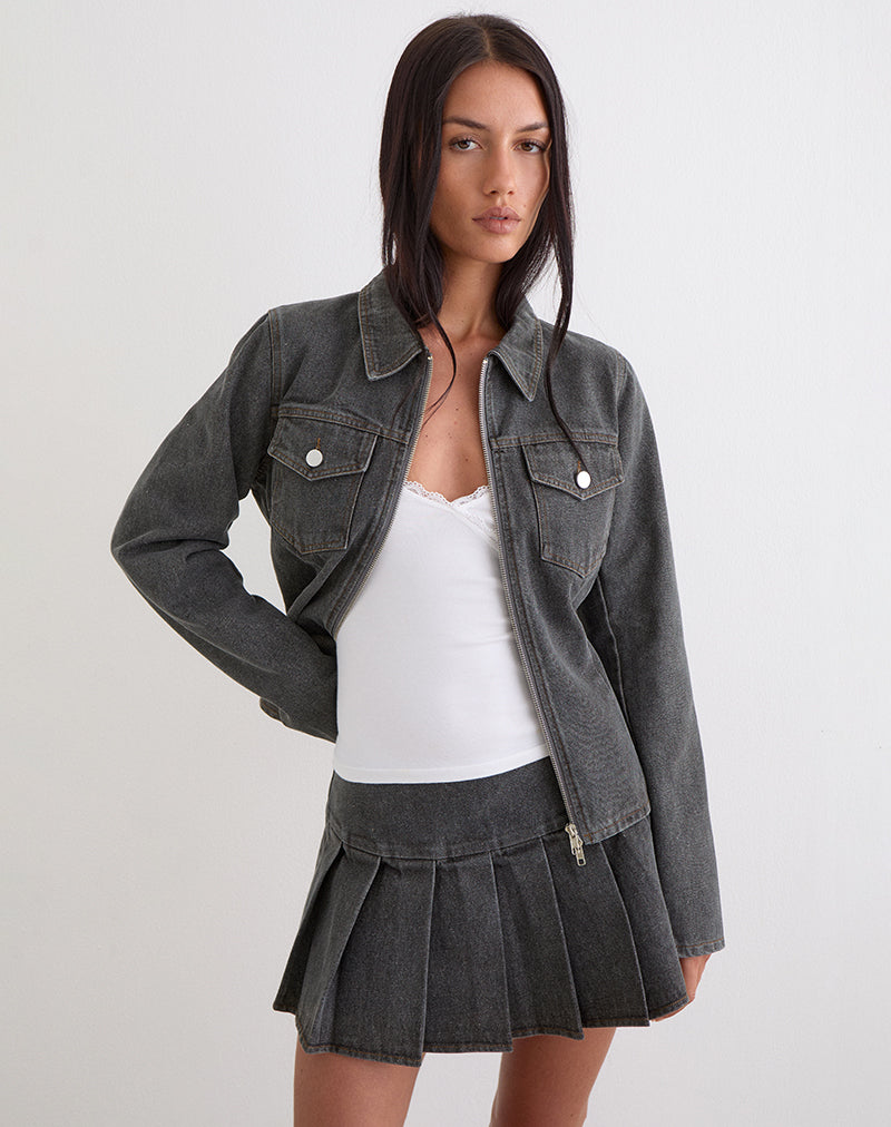 Image of Rohana Jacket in Denim Grey Wash