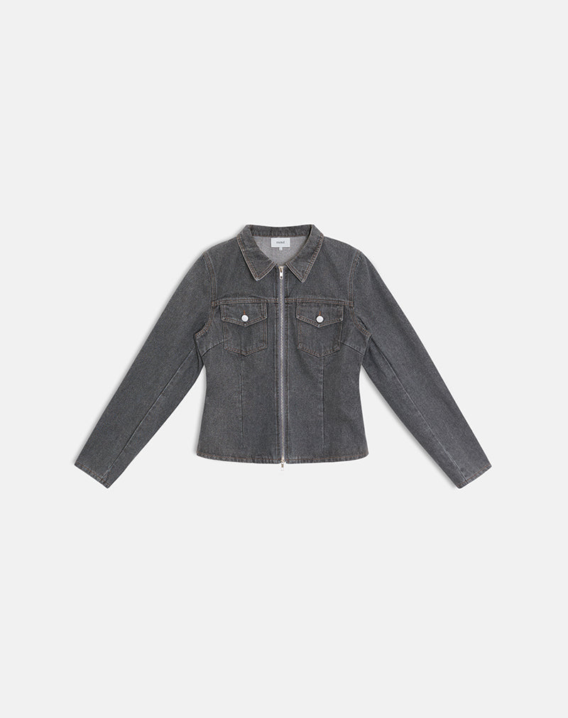 Image of Rohana Jacket in Denim Grey Wash